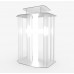 FixtureDisplays® Podium, Clear Ghost Acrylic w/ 110V Lighted Cross Pulpit, Lectern - Assembled 1803-4+11673-WHITE